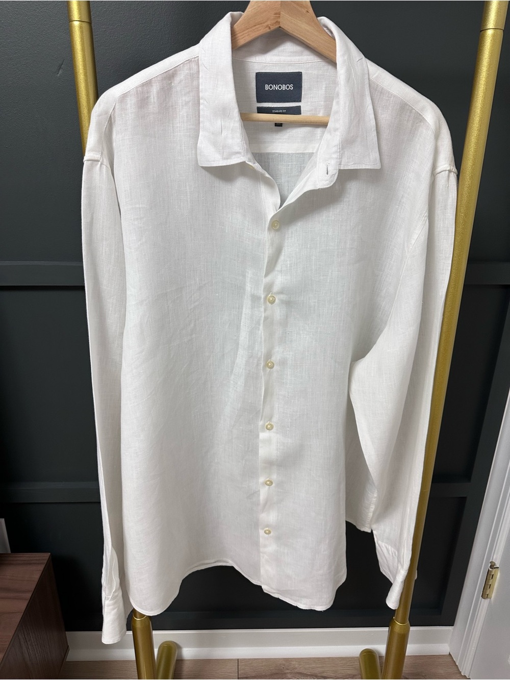 Bonobos Men's White Linen Button-Up Shirt Size XXL